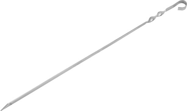 istock Stainless steel BBQ skewers isolated on white 1327578724