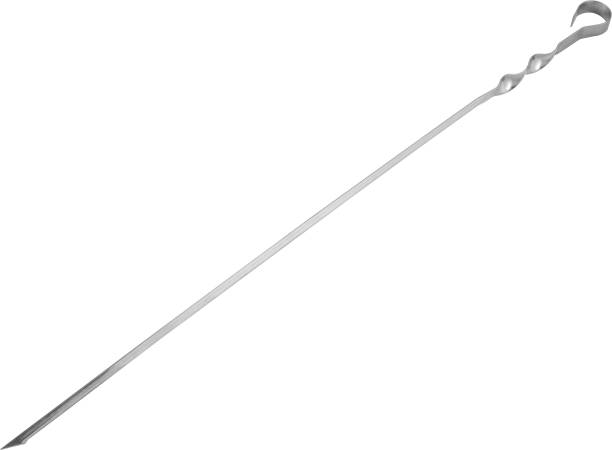 istock Stainless steel BBQ skewers isolated on white 1327578733