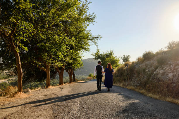 istock Couple on a romantic walk in the evening 1327581957