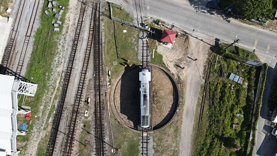 Close up view of railroad