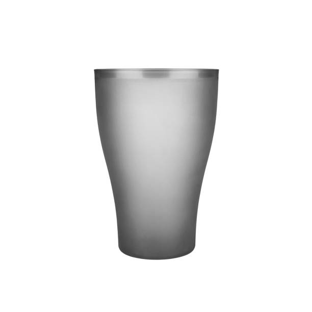 istock Black empty plastic cup white background isolated closeup, disposable blank drinking glass, beverage, cocktail, cold water, hot coffee mug, tea, fruit juice, tableware design utensil, container mockup 1327587836