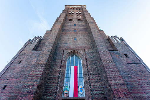 Facade of St. Mary's Church in Gdansk, Poland, Europe