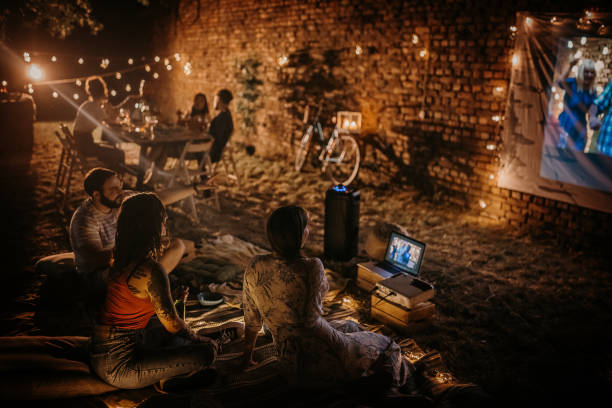 istock Friends on party in back yard 1327596263