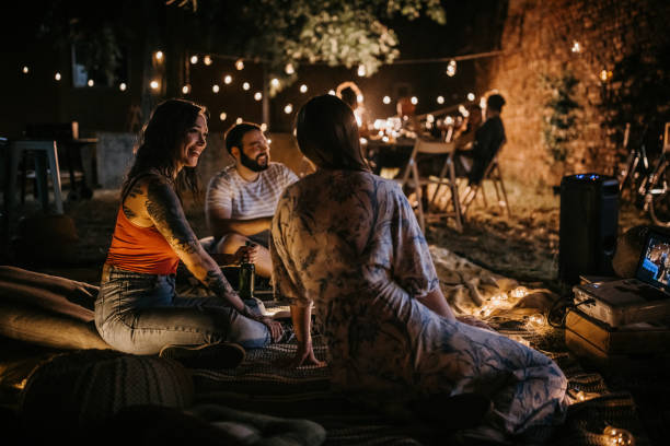 istock Friends on party in back yard 1327596286