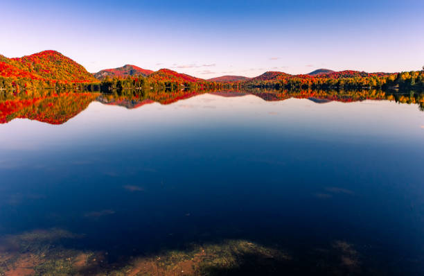 view of the Lac Superieur, in Laurentides, Mont-tremblant, Quebec, Canada