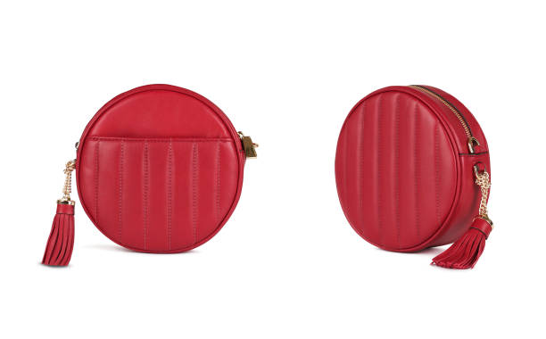 istock Red stylish women's bag. Front and side views 1327598392