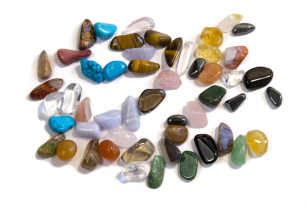 istock Collection Of Semi-Precious Gemstones isolated on a white background 1327599995
