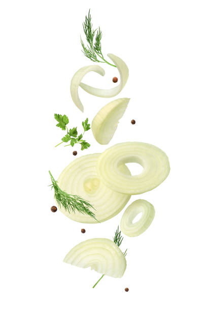 istock Onion rings in flight with spices and herbs 1327606439