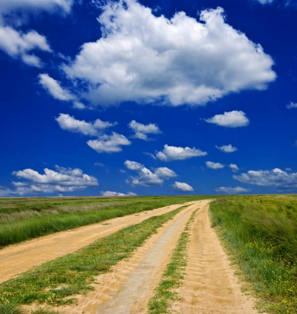 istock sandy roads among a green fields 1327607545