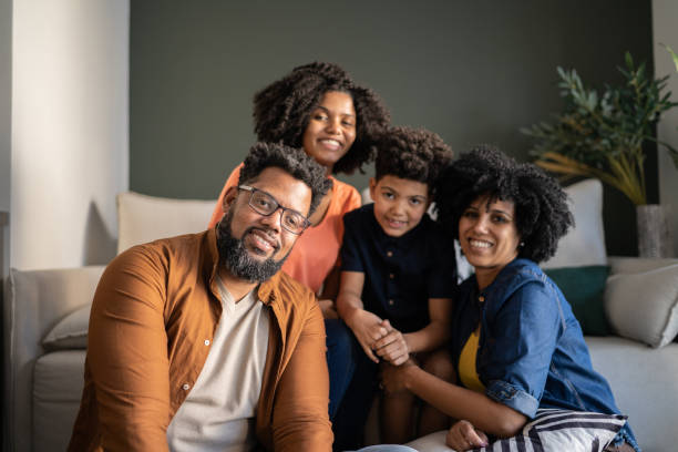 istock Portrait of family at home 1327612829