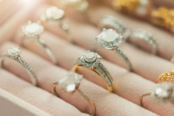 istock Jewelry diamond rings in box 1327613232