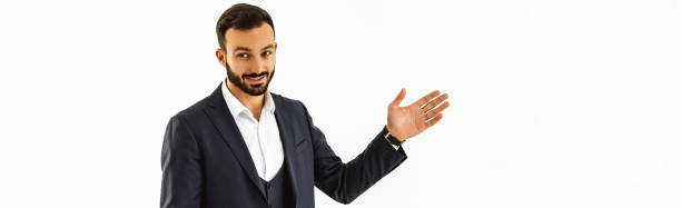 istock The businessman gesturing on the white wall background 1327613267