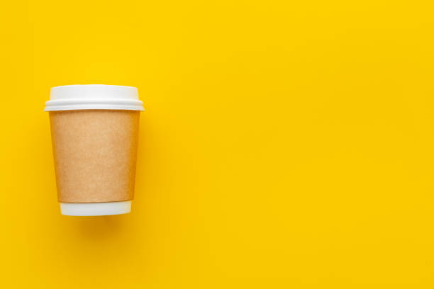istock Take away coffee paper cup. Top view 1327614881
