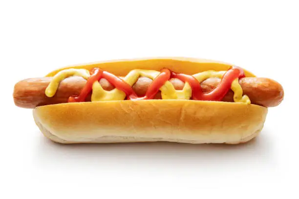 Photo of Snacks: Hotdog Isolated on White Background