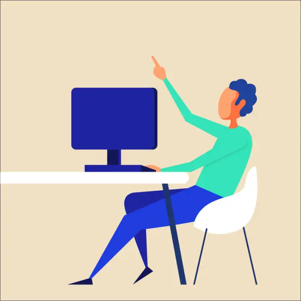 Vector illustration of Working at Home, Home Office Concept