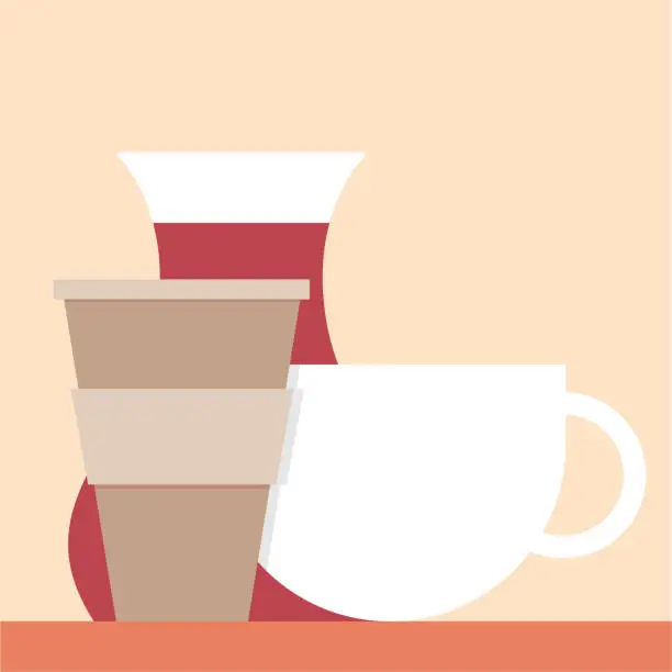 Vector illustration of Hot Coffee Cup Flat Design