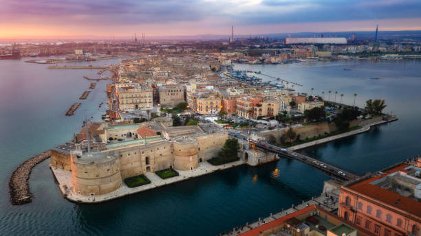 Aerial view of Taranto city, Puglia. Italy Aerial view of Taranto city, Puglia. Italy taranto stock pictures, royalty-free photos & images