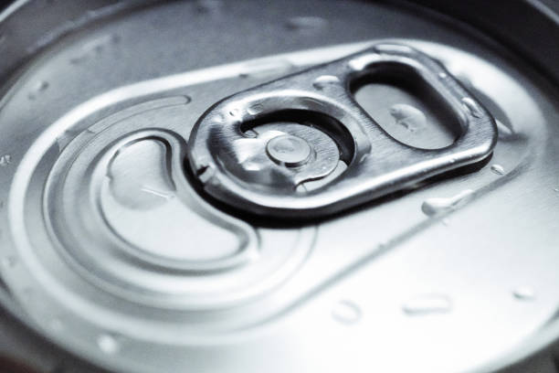 istock Water condensation on drink can 1327619140