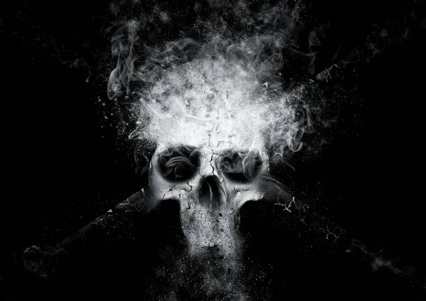 An abstract skull that emerges in the dark
