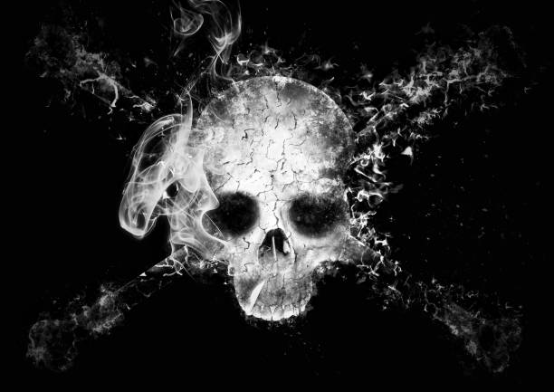 An abstract skull that emerges in the dark