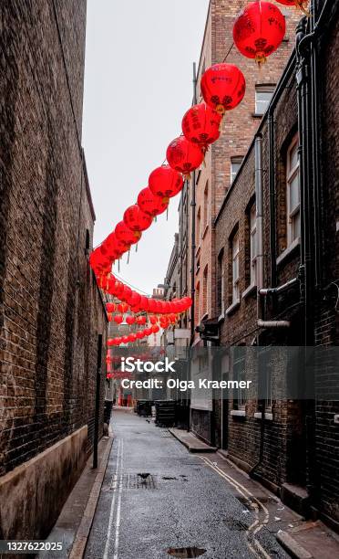 Red Lampion In Chinatown Stock Photo - Download Image Now - Chinese New Year, Chinatown, Lantern