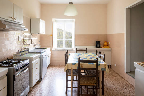 istock Interior of a large Italian country kitchen. nobody inside 1327628896