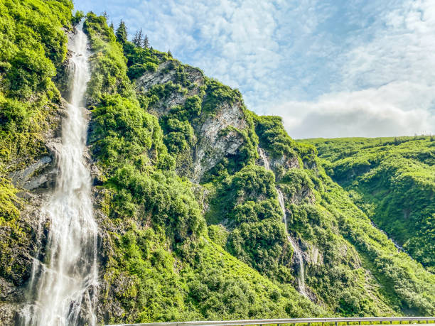 Bridal Veil Falls, located near Valdez , Alaska, offers stunning views throughout the year. On this day the greens of the season made for a great display.