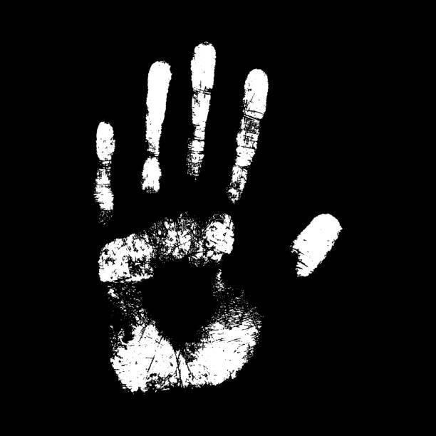 nadruk dłoni - handprint human hand pattern white background stock illustrations