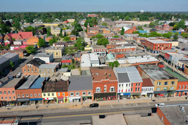 istock Aerial view of downtown Simcoe, Ontario, Canada 1327640861