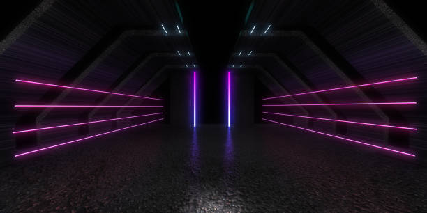 istock 3D abstract background with neon lights. neon tunnel .space construction . .3d illustration 1327645682