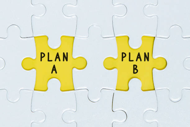 istock Missing a pieces of puzzle in the center, yellow space with word Plan A. 1327645767