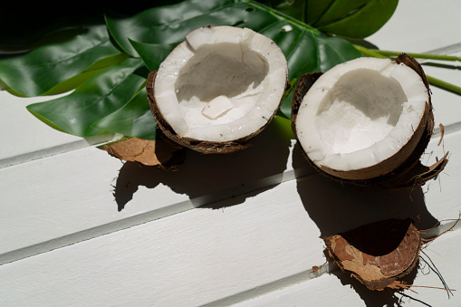 Coconut on wooden