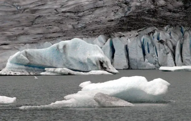 Photo of Alaska- Climate Change- Panorama of the Melting Mendenhall Glacier Near Juneau