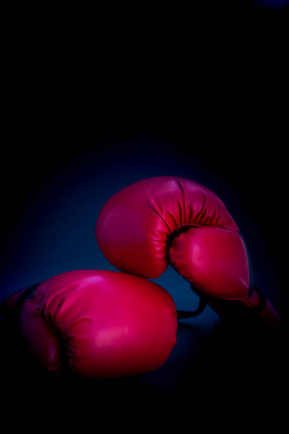 istock Pair of red leather boxing gloves 1327652476