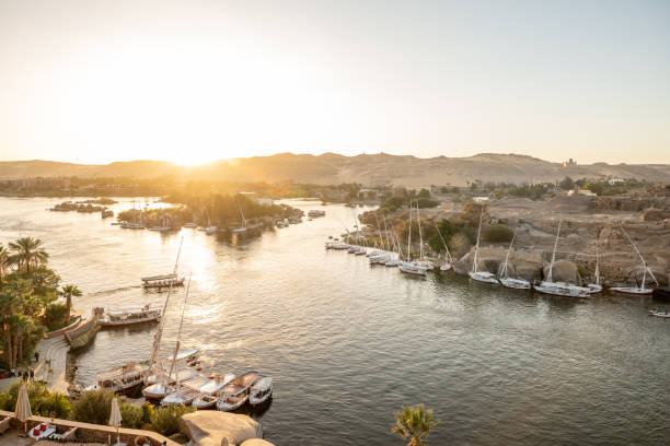 istock Sunset on the Nile river in Aswan 1327653141
