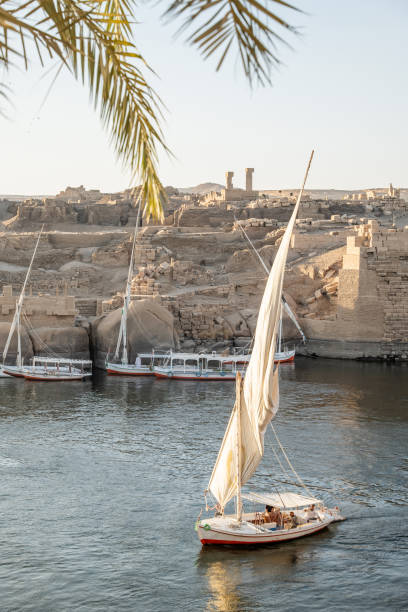 istock Feluccas on the Nile river in Aswan, sunset 1327653198