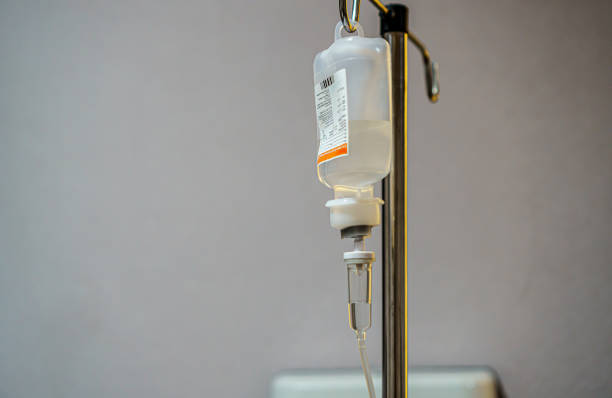 istock Medical Infusion Bottle, Saline IV Drip 1327655676