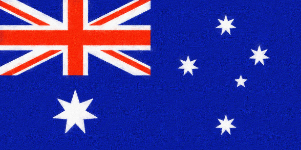 Australia flag painted with paint on a concrete wall. World flags concept