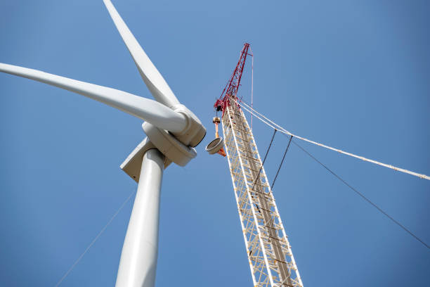 istock Installation of wind turbine 1327659451