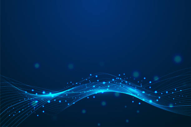 istock The abstract figure of the particle rotating motion track has a technological background 1327667040