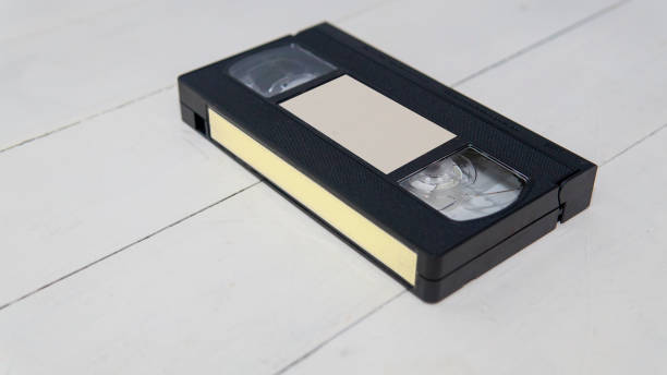 istock Old  black VHS tape with a blank label 1327667598