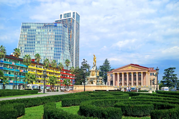 Theater Square of Batumi City with the Neptune Fountain and Groups of Stunning Architecture, Adjara Region, Georgia Theater Square of Batumi City with the Neptune Fountain and Groups of Stunning Architecture, Adjara Region, Georgia, 27th Sep 2019 batumi stock pictures, royalty-free photos & images