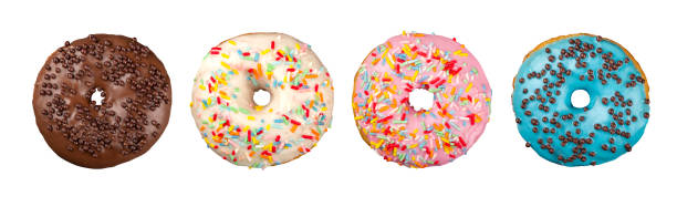 istock Various Colorful Donuts Isolated on White Background. 1327674164