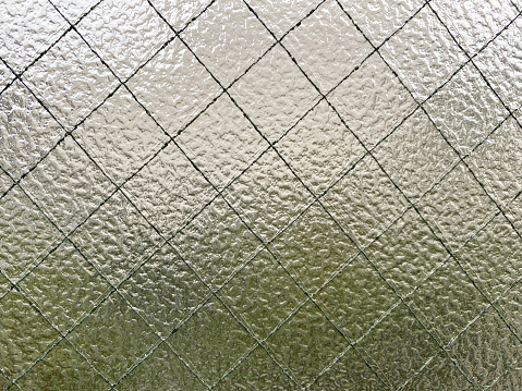 Wire Mesh Glass See Through the Outside White to Green Gradation