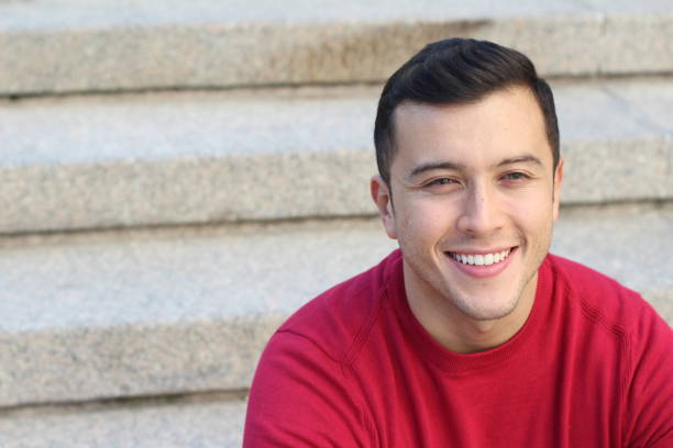 istock Mixed race young man with blue eyes 1327676262