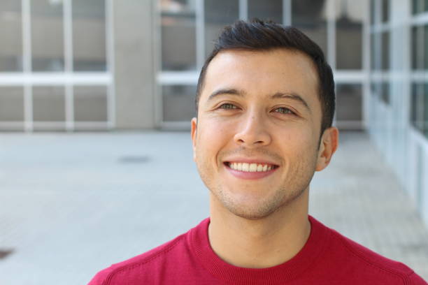 istock Mixed race young man with blue eyes 1327676266