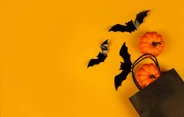 istock Happy halloween on orange background. Special offer symbol. Celebration concept. Discount offer price sign. 1327677708