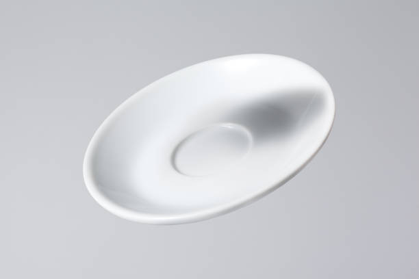 istock Italian Marble Plate for Coffee Cup, Isolated on Gray Background 1327679235