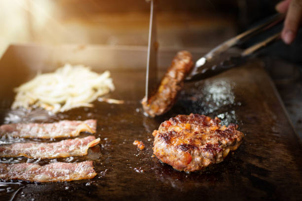 istock Grilling meat on the stove 1327681569