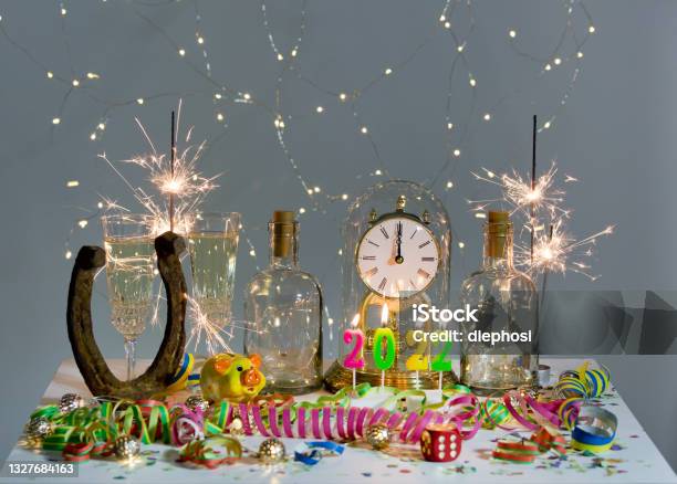 New Years Eve Party 20212022 Stock Photo - Download Image Now - New Year's Eve, Backgrounds, Card Shop